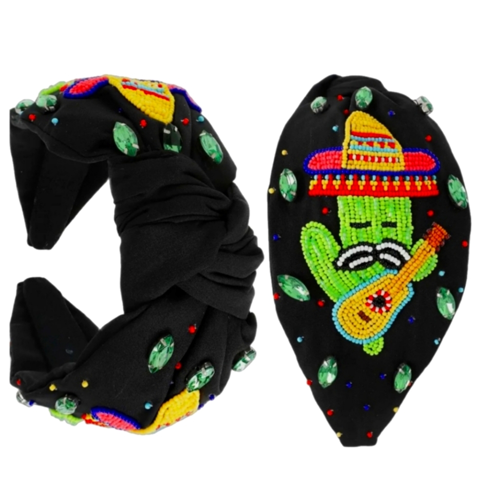 Beaded Headband "Juan in a Million" Cactus